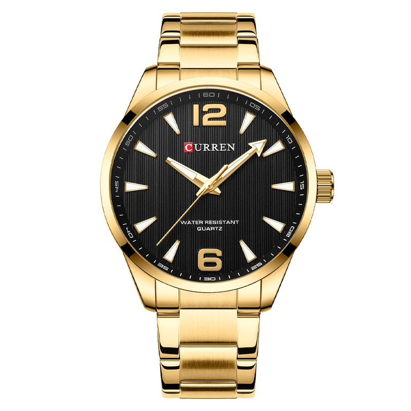 Curren 8434 Gold Black Ρολόι με Μαύρο Καντράν και Χρυσό Μπρασελέ