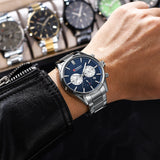 Curren 8446 Silver Blue Ρολόι με Μπλε Καντράν και Ασημένιο Μπρασελέ