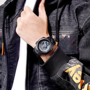 Skmei 1068 Black Ψηφιακό Ρολόι Μπαταρίας με Καουτσούκ Λουράκι Μαύρο