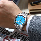 Curren 8451 Silver Blue Ρολόι με Γαλάζιο Καντράν και Ασημένιο Μπρασελέ