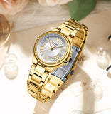 C9091 Gold Curren Γυναικείο Ρολόι με Μεταλλικό Μπρασελέ