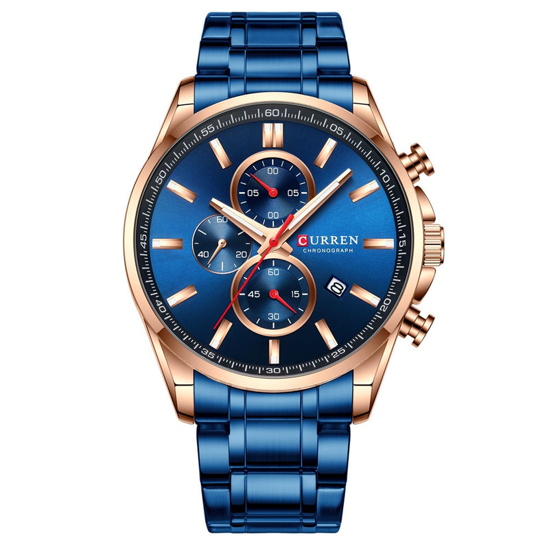 Curren 8368 Blue με Μπλε Μπρασελέ και Μπλε Καντράν