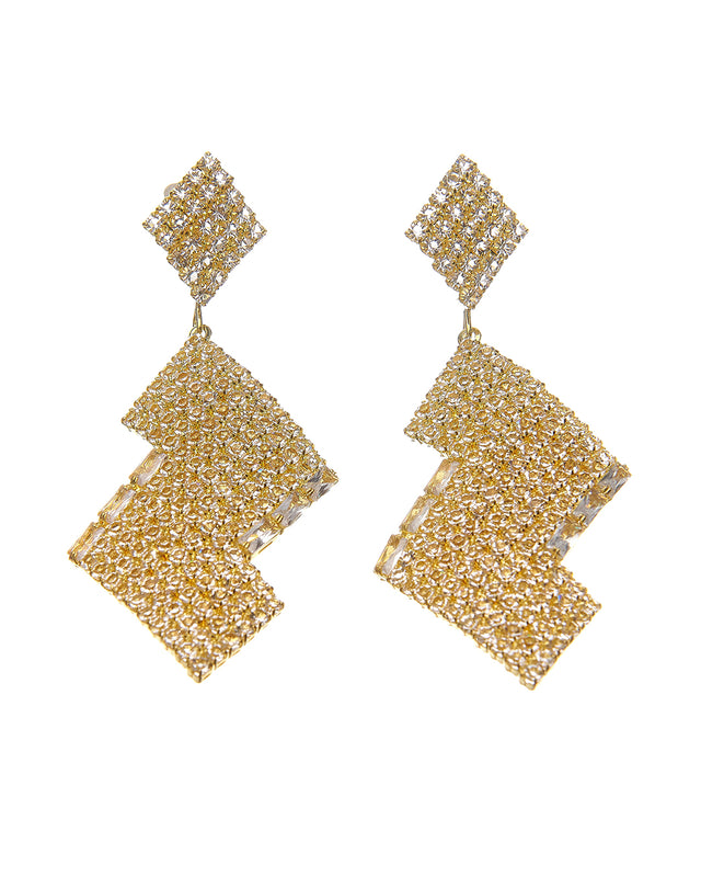 Κρεμαστά σκουλαρίκια με πέτρες lyod 4-16 - Χρυσό