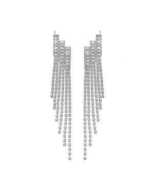 Κρεμαστά σκουλαρίκια με πέτρες lyod 4-16 - Ασημί