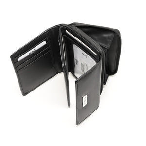 MENTZO L201 BLACK RFID CALYPSO ΔΕΡΜΑΤΙΝΟ ΠΟΡΤΟΦΟΛΙ