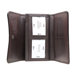 MENTZO L203 COCCOA BROWN RFID GAIA ΔΕΡΜΑΤΙΝΟ ΠΟΡΤΟΦΟΛΙ