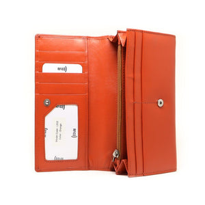 MENTZO L310 *ORANGE PAPAYA* RFID ATHENA ΔΕΡΜΑΤΙΝΟ ΠΟΡΤΟΦΟΛΙ