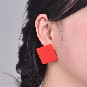Σκουλαρίκια LM1164 Τετράγωνα Κόκκινα