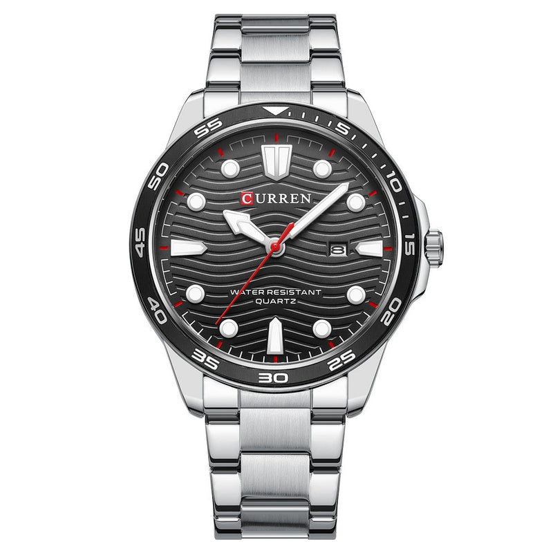 Curren 8426 Silver Black Ρολόι με Μαύρο Καντράν και Ασημένιο Μπρασελέ