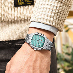 Curren 8458 Silver Blue Ρολόι με Μπλε Καντράν και Ασημένιο Μπρασελέ