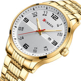 Curren 8411 Gold Ρολόι με Λευκό Καντράν και Χρυσό Μπρασελέ
