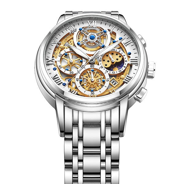 Ρολόι με Μεταλλικό Μπρασελέ LIGE 8973 Silver