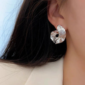 Σκουλαρίκια LM1022 Σχήμα Ανάγλυφα Ασημί Silver