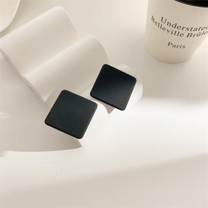 Σκουλαρίκια LM1158 Τετράγωνα Μαύρα