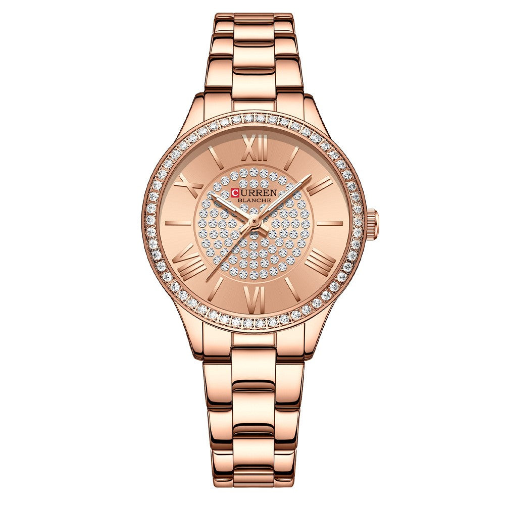 Curren Γυναικείο Ρολόι 9084 με Ροζ Χρυσό Μπρασελέ και Ροζ Χρυσό Καντράν