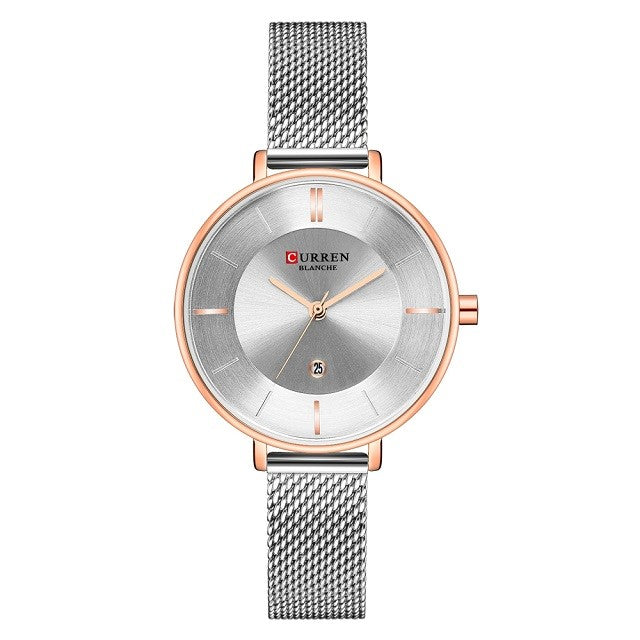 Curren 9037 Ρολόι Ασημί με Καντράν και Μπρασελέ Silver