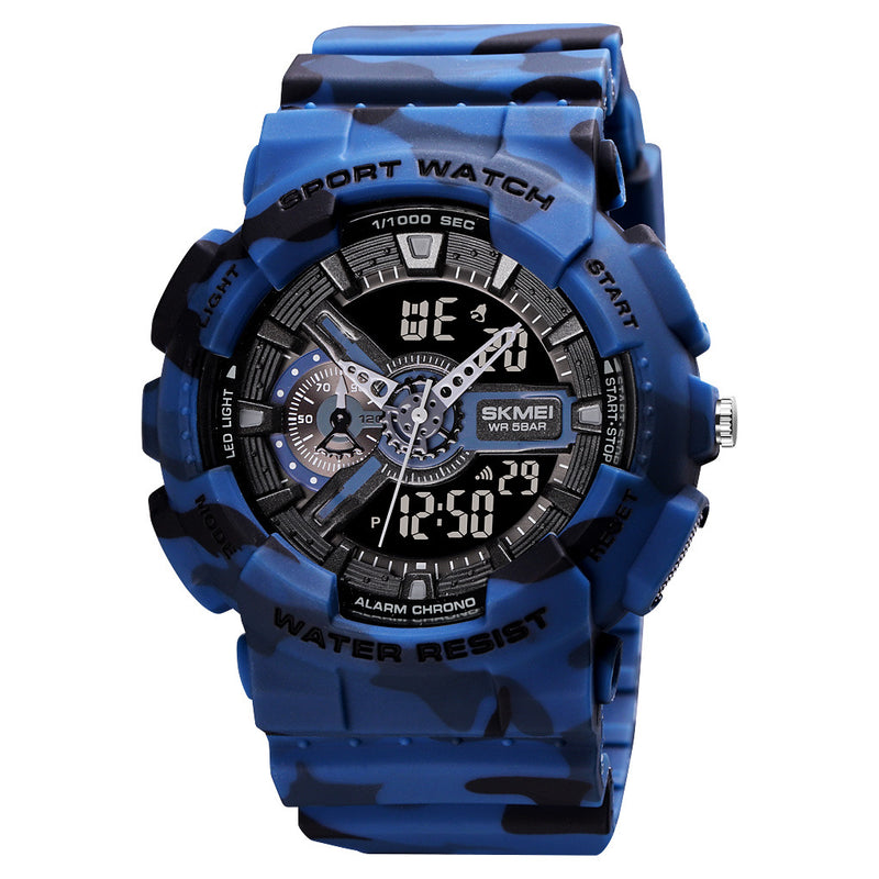 Ανδρικό Ρολόι Skmei 1688 Αναλογικό Ψηφιακό Ρολόι Blue Camo