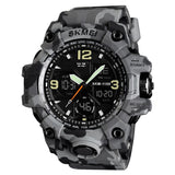 SKMEI 1155B Ανδρικό Ρολόι με Καουτσούκ Λουράκι Gray Camo Watch