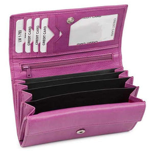 Μεγάλο Δερμάτινο Γυναικείο Πορτοφόλι AN 1-793 Ροζ