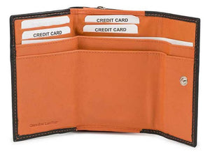 Γυναικείο Δερμάτινο Πορτοφόλι AN 7-832 Black- Orange