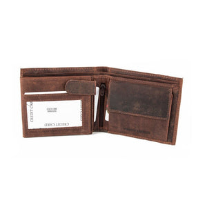 Ανδρικό Δερμάτινο Πορτοφόλι HU 10-388 Brown