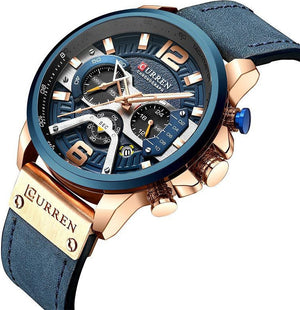 Curren 8329 Ανδρικό Ρολόι με Μπλε Λουράκι και Μπλε Καντράν