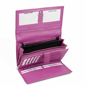 Μεγάλο Δερμάτινο Γυναικείο Πορτοφόλι AN 1-796 Ροζ