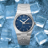 Skmei 9288 Ανδρικό Ρολόι με μπρασελέ και μπλε καντράν Silver Black