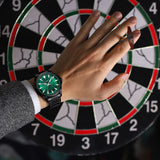 Ανδρικό ρολόι Curren 8424 με μαύρο μεταλλικό μπρασελέ από ανοξείδωτο ατσάλι και πράσινο καντράν με ανάγλυφο σχέδιο