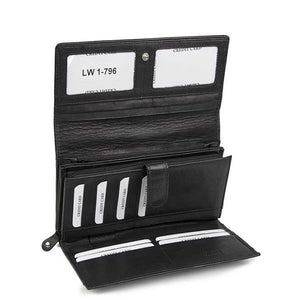 Μεγάλο Δερμάτινο Γυναικείο Πορτοφόλι AN 1-796 Μαύρο