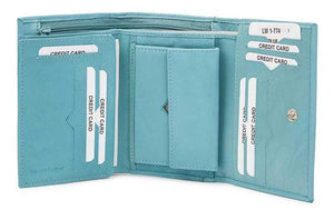 Δερμάτινο Γυναικείο Πορτοφόλι AN 1-774 Τιρκουάζ