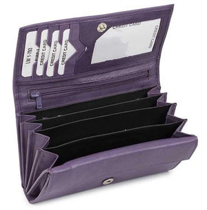 Μεγάλο Δερμάτινο Γυναικείο Πορτοφόλι AN 1-793 Μωβ