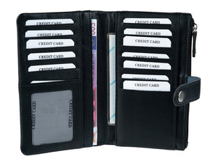 Γυναικείο Δερμάτινο Πορτοφόλι GN 3-3771 Black- Blue