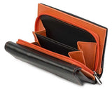 Дамски кожен портфейл AN 7-832 черно-оранжево