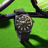 Curren 8421 Black Yellow Ανδρικό Ρολόι με Λουράκι Σιλικόνης 