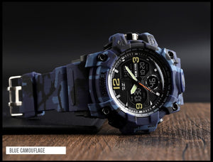 SKMEI 1155B Ανδρικό Ρολόι με Καουτσούκ Λουράκι Blue Camo Watch