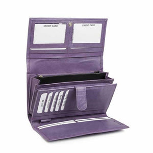 Μεγάλο Δερμάτινο Γυναικείο Πορτοφόλι AN 1-796 Μωβ