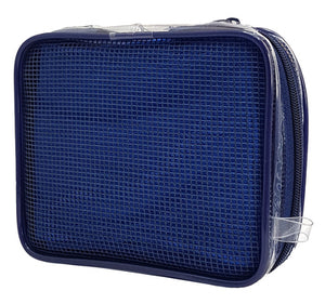 Μαντήλι λαιμού με τσαντάκι μεταφοράς 48836, 75 x 9cm, μπλε με dots