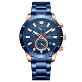 Ανδρικό ρολόι Allstar CR17 Curren 8417 με ανοξείδωτο μπρασελέ και 47mm κάσα σε μπλε χρώμα. icoonshop.com