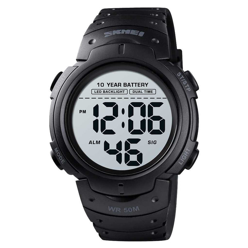 Skmei 1068 Black Ψηφιακό Ρολόι Μπαταρίας με Καουτσούκ Λουράκι