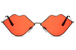 Ace Simons Unisex Γυαλιά Ηλίου με Μεταλλικό Σκελετό και Κόκκινο Φακό Kiss. AS6006