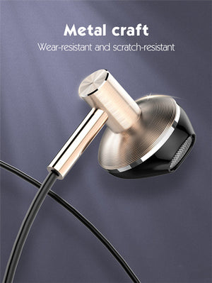 LDNIO earphones με μικρόφωνο HP09, 3.5mm, 1.2m, ροζ χρυσό