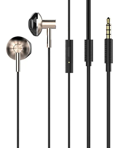 LDNIO earphones με μικρόφωνο HP09, 3.5mm, 1.2m, ροζ χρυσό