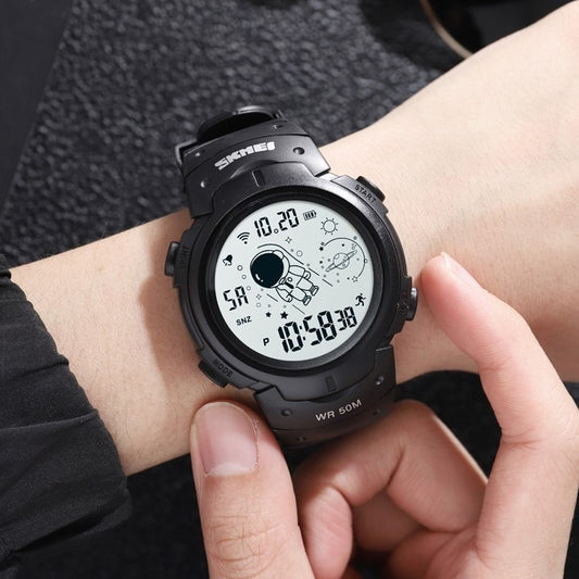 Skmei 1820 Αδιάβροχο Ρολόι 50M με καουτσούκ λουράκι - Μαύρο Λευκό