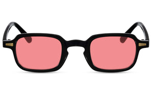 Ace Simons Unisex Γυαλιά Ηλίου με Μαύρο Σκελετό και Pink Φακό Kim. AS8057