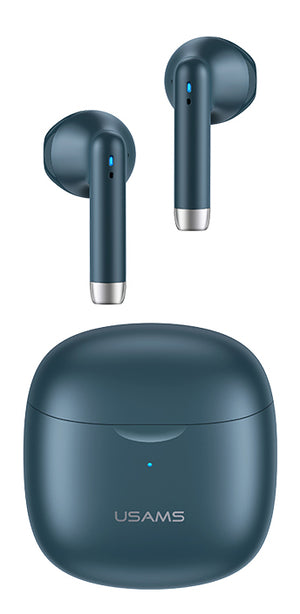USAMS earphones IA04 με θήκη φόρτισης, True Wireless, μπλε