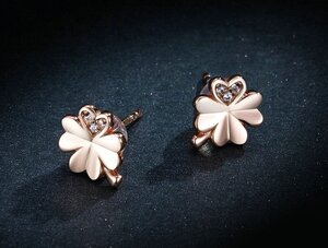 BAMOER Обеци на шипове BSE233, кубичен цирконий, сребро 925, розово злато