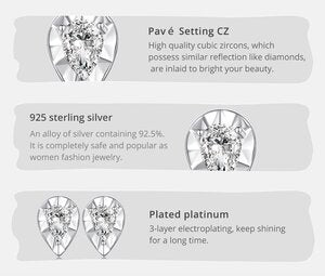 BAMOER Обеци на шипове BSE804, кубичен цирконий, сребро 925, сребро