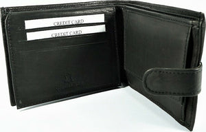 Ανδρικό Δερμάτινο Πορτοφόλι CG176 Μαύρο White Stagg©