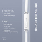 CELEBRAT earphones με μικρόφωνο G19, 3.5mm, 1.2m, λευκά